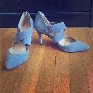 Dark grey suede heels